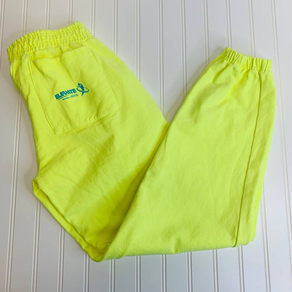 Club Fantasy Neon Yellow Starlight Sweatpants Sz Small